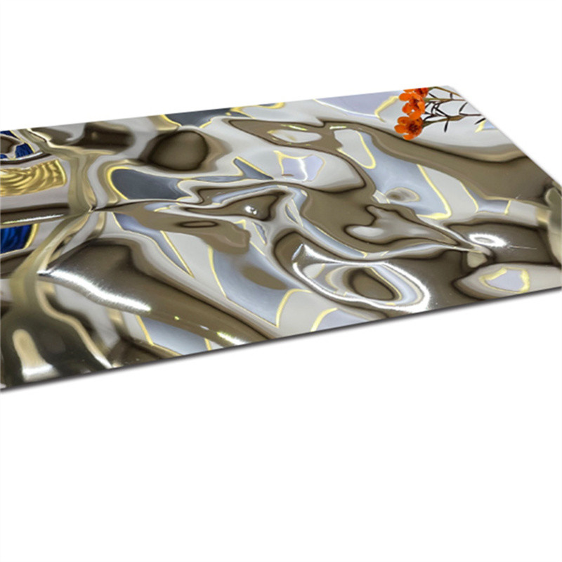 Wall Decorative Stainless Steel Color Plate Water Wave Stainless Steel Panel SUS316N S31658