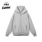 Winter Heavy Zip Up Cotton Hoodie Custom Embroidery Joggers Sweatshirts