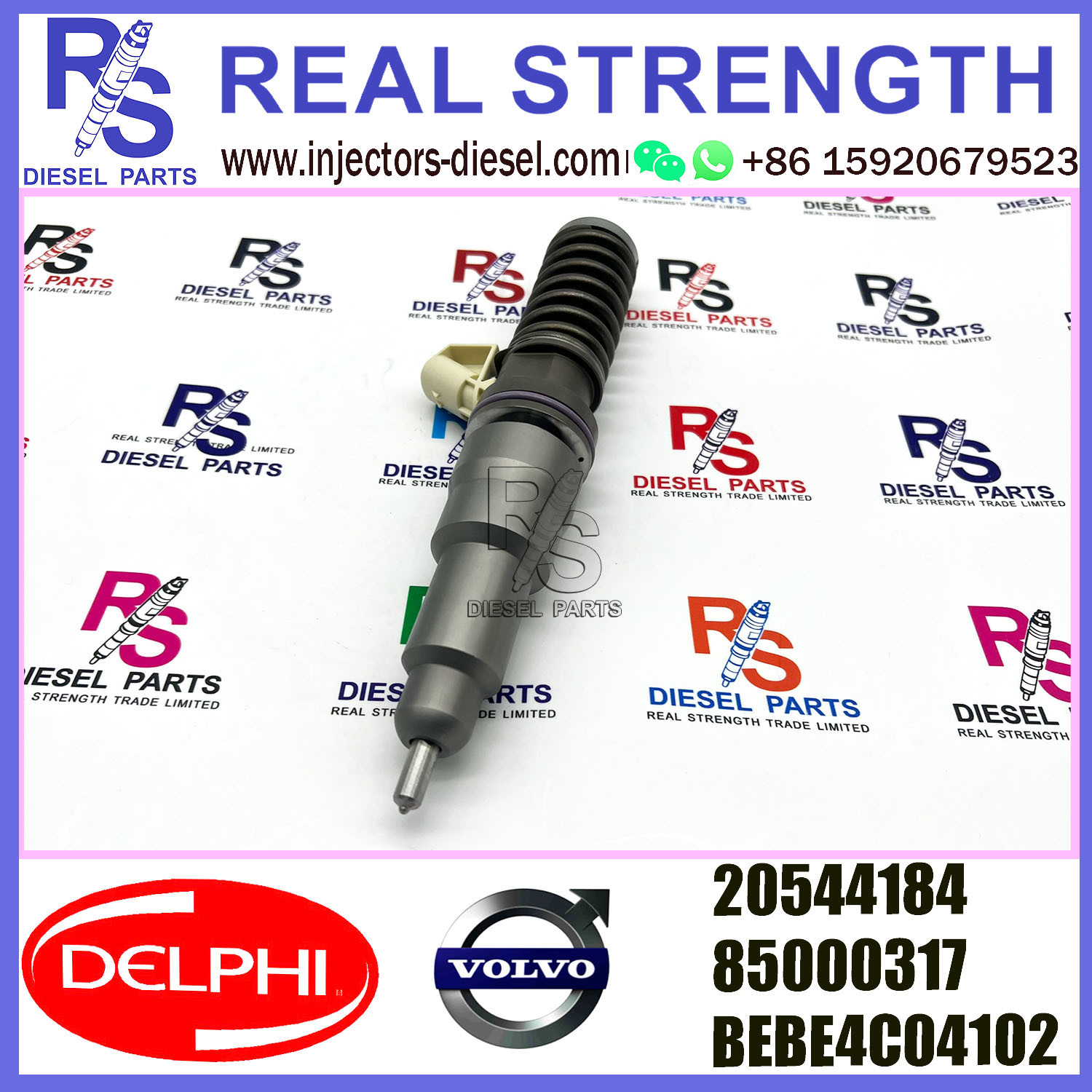 DELPHI 2pin injector 20544184 85000317 BEBE4C04102 Diesel pump Injector V-O-L-V BEBE4C04102 E1 for V-O-L-V 16 LITRE E1 EURO