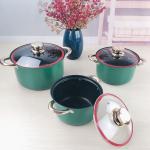 Color Cookware Non Stick Cookware Sets 12pcs Stainless Steel Cooking Pot Set