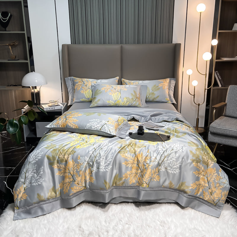 Bedroom Sheet Pillowcase Sets 100% Lyocell Digital Printed Bedding Sheet Set 2022