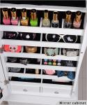 Floor Standing MDF Jewelry Cabinet Display With Wheels