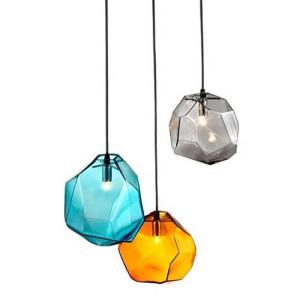 China Stone Shape Glass Pendant Light / Modern Irregularity Restaurant Hanging Lights on sale