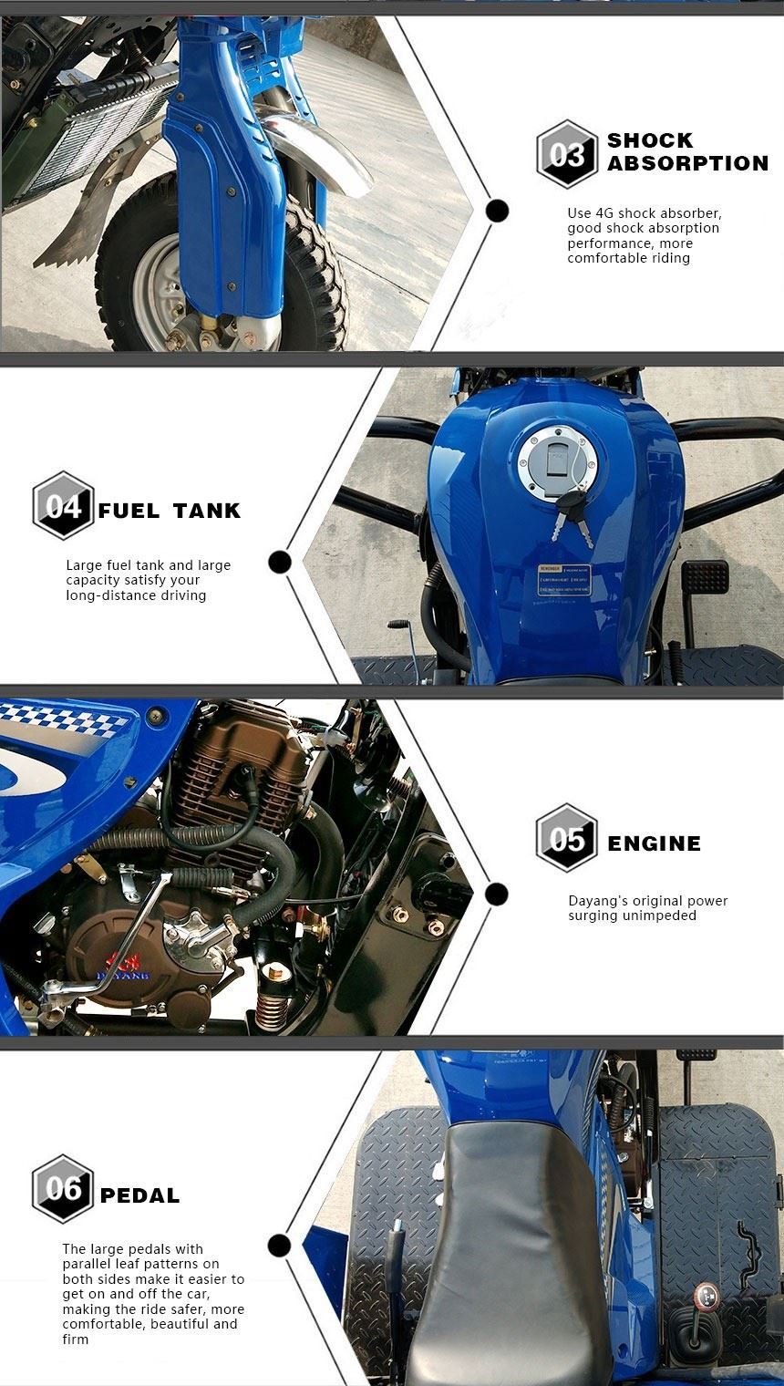 2.5m Length Motorized Mining Transport Cart Gasoline Tricycles for and Safe Transport