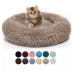 Luxury Foldable Padded Dog Cat Bed Memory Foam Nordic Kennel Round Soft Flannel