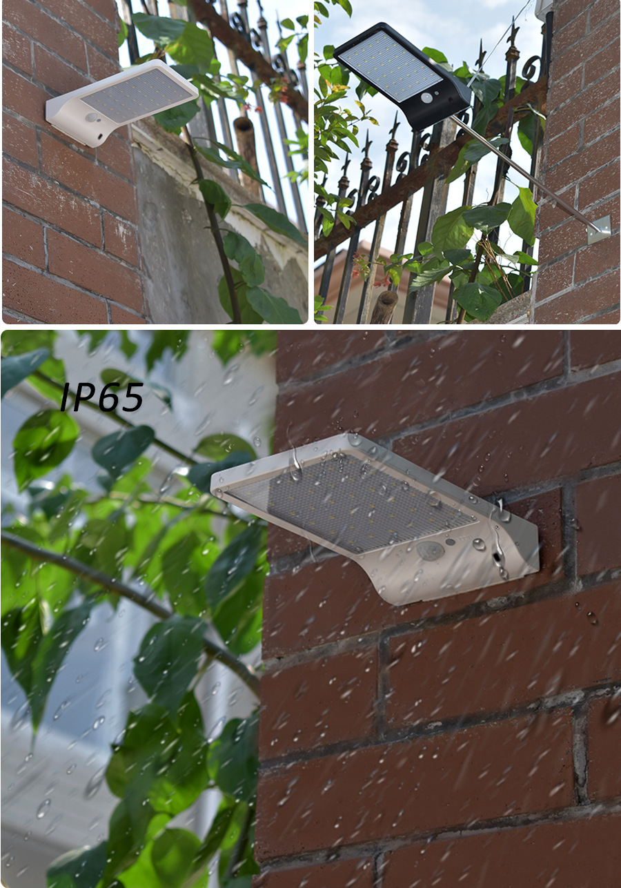 6500K 400Lms Solar Powered Motion Detector Lights Gutter Wall Mounting