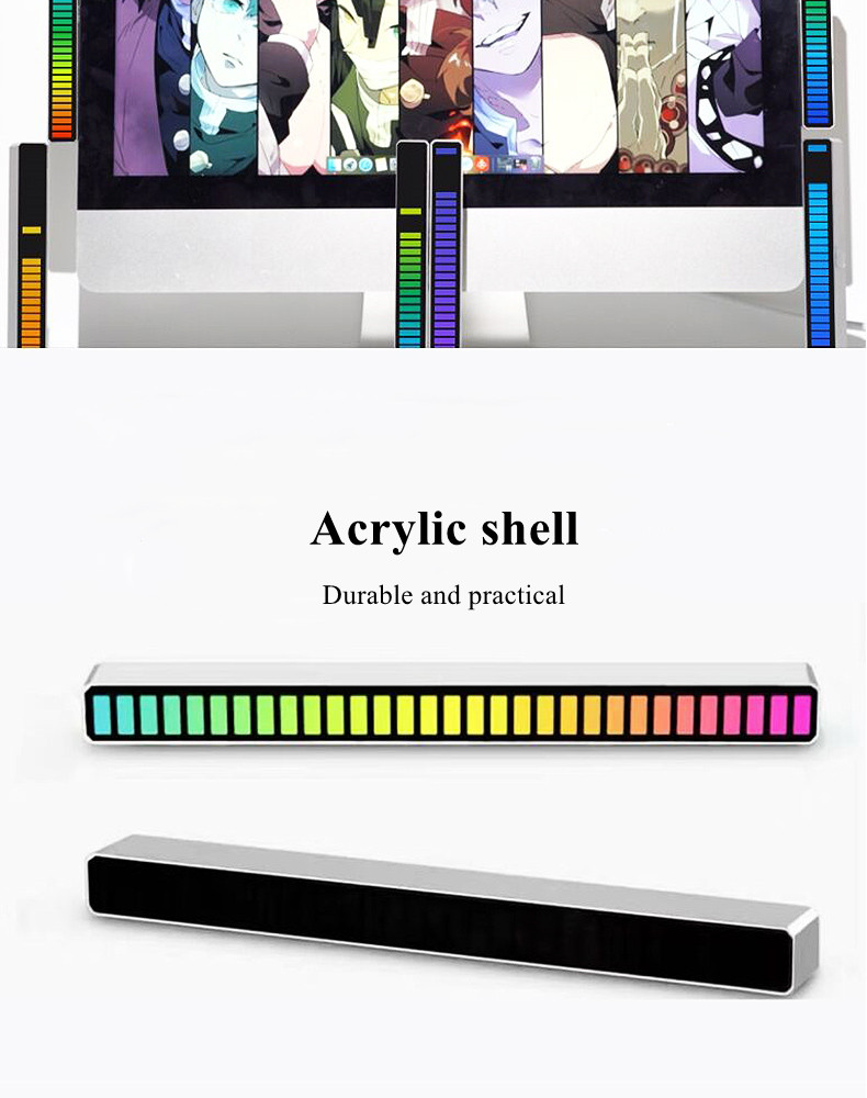 New Arrival Rechargeable RGB Sound-Activated Music Pickup Rhythm Light 18 colors music rhythm lamp for Car Home music de