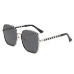 144mm Women Polarized Sunglasses , Metal Rim Sunglasses Chain Mirror Legs