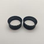 Ribbed Wall 20/400 Black Plastic Screw Caps For Lotion Bottle