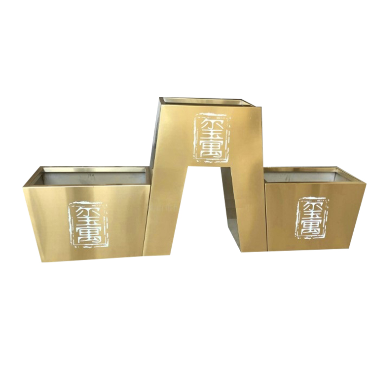 Customized stainless steel rectangle flower planters