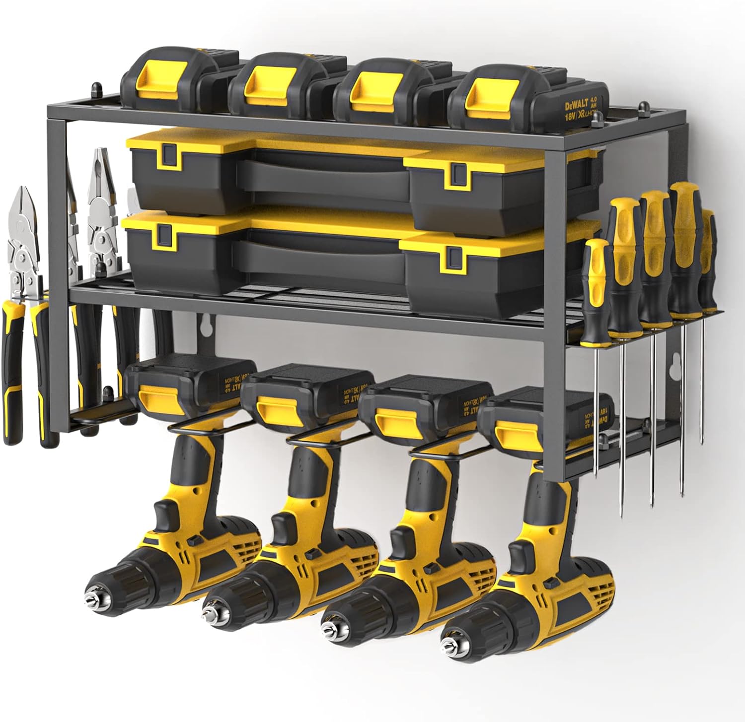 Metal Utility Storage Rack Wall Mounted Heavy Duty 3 Layers 410*200*230mm 2mm Thickness