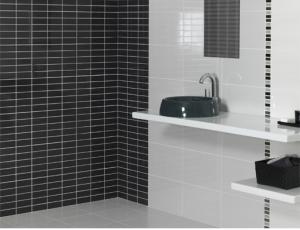 Quality PRIMERA 10x20cm Ceramic Subway Tiles Kitchen Bathroom White Black Glossy 14kgs/Ctn wholesale