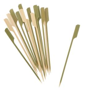 Quality 25cm Disposable Green Wooden Bamboo Sticks Bamboo Paddle Skewers wholesale