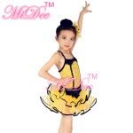 Back Cross Straps Kids Dance Clothes Black Edge Double Layer Skirt For Solo