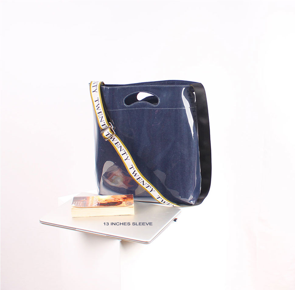Crossbody Shopper Denim TPU Bag Two Layers