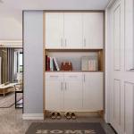 Floor Wooden Slimline Shoe Storage Cabinet Entryway Customized