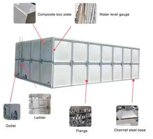 Quality Square Large Sectional Water Tank 100000 Liter FRP Fiberglass Rectangular GRP Water Tank wholesale