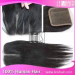 best selling 100% human hair three parting lace closure