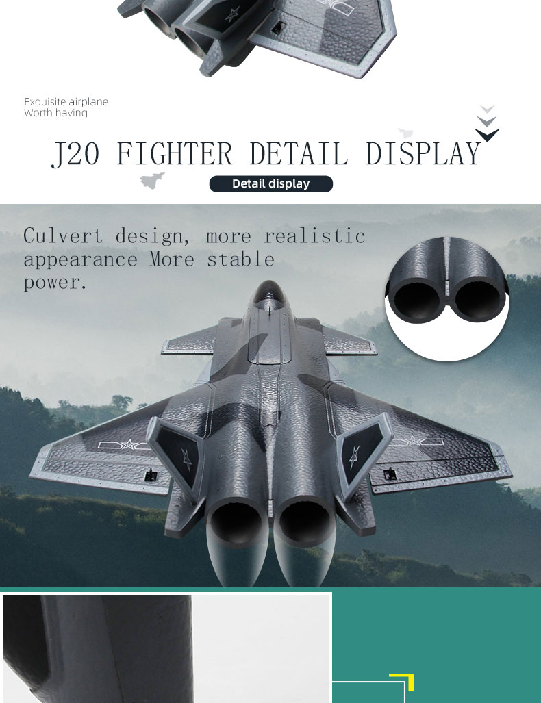 2.4g Fx9630 6 Axis Gyro Epp Foam J20 Rc Glider Airplane Fixed Wing Outdoor Remote Control Rc Plane Aircraft Flying Toys