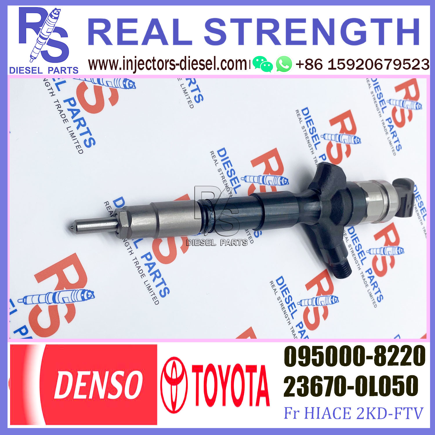 Remanufactured 095000-8290 095000-8220 Common Rail Diesel Injector for 1KD-FTV Diesel Engine