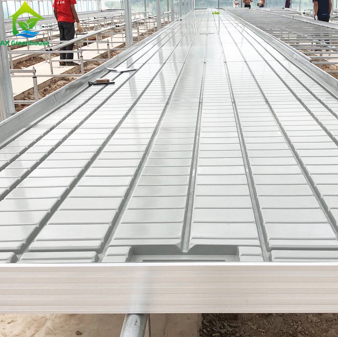 Ebb And Flood Hydroponic Movable Table Rolling Bench For Growing Plants In Greenhouse