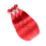 Red Straight Remy Human Hair Bundles Sew In Weave Bundles Brazilian Bundle Deals