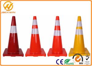 Quality Orange / Yellow 28 Safety Cones , Flexible PVC Traffic Reflective Coloured Traffic Cones wholesale