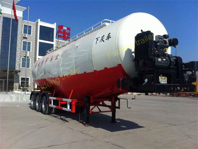Double Cabin Cement Tanker Trailer / Cement Bulk Trailer With ABS Brake System