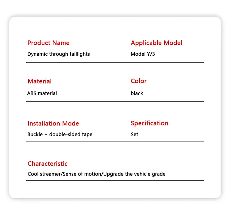 For Tesla Model Y 3 Through Taillight Dynamic Rear Tail Light Strip Upgrade And Modification Decoration M3 Y
