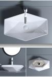 Irregular Diamond Counter Top Bathroom Sink 70cm CUPC Vessel Style