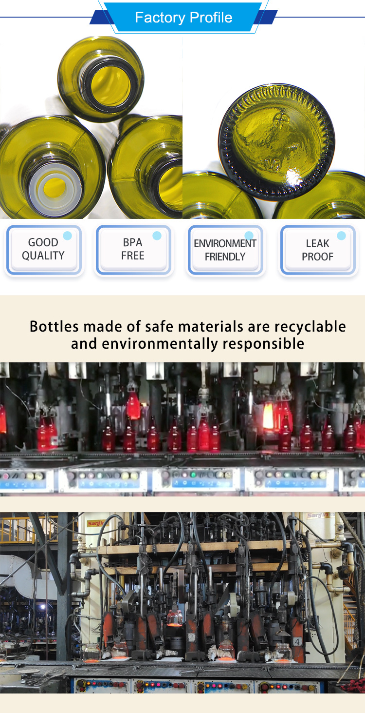 Round Shape Glass Olive Oil Bottle with Tamper Evident Cap