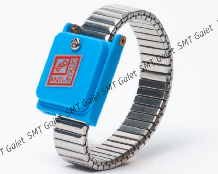 PU Stainless Steel Metal Wireless ESD Wristband Blue Color