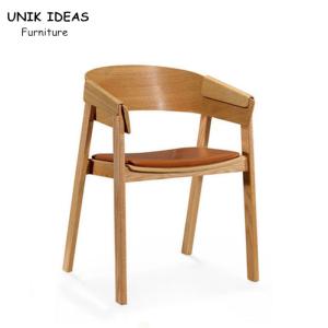 Quality 76cm Nature Wood Dining Chair Coffee Lounge Armrest 8.5kg wholesale