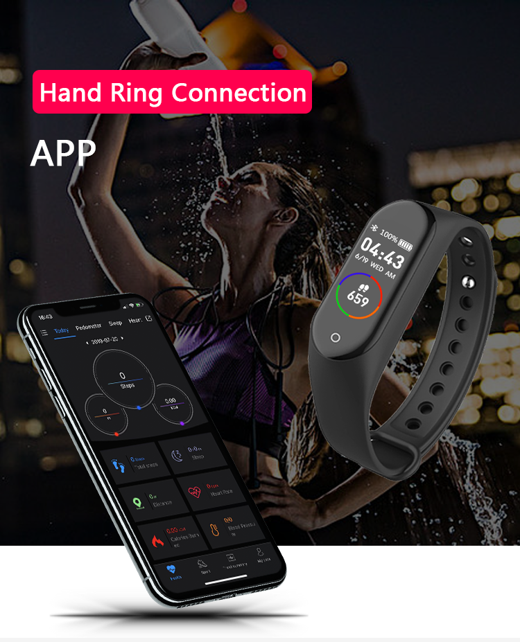 Pedometer Full Touch SmartWatch Calories Band Blood Pressure Bracelet 0.96inch