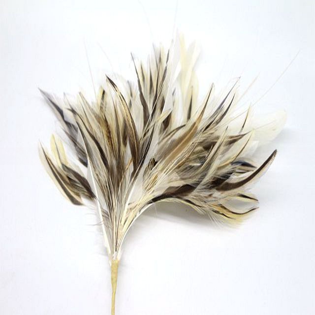 Shipping Natural Hackle Feather Flower Mount with Wire Accessory