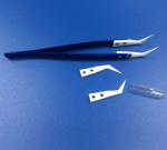 Ceramic Heat Resistant Tweezers Stainless Steel Non Conductive Elbow Forceps