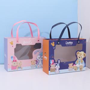 Quality CMYK Color Rigid Gift Boxes clear windows Birthday Gift Boxes With Hand wholesale
