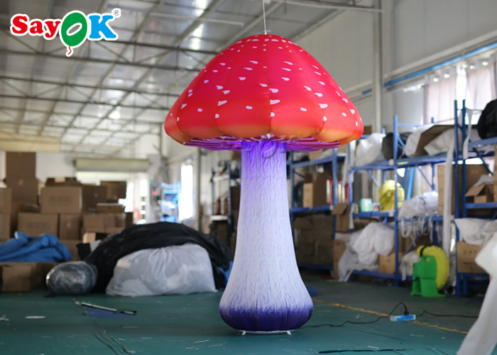 Oxford Cloth 2m Inflatable Mushroom For Theme Park Stage Decorations
