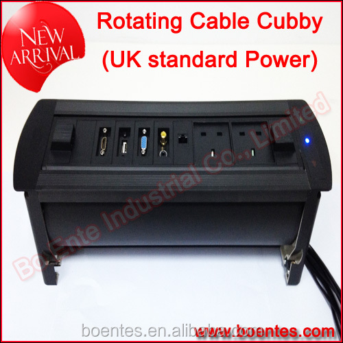 Electric Office Power Data Outlet Box/CE Approved H-DMI Motorized Pop Up Outlet