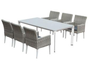Quality OEM Beige Rattan Table Chairs RT420 Outdoor Garden Furniture wholesale