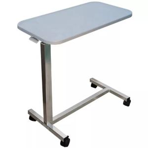 Quality Plastic Steel Overbed Table Medical Rolling Over Bed Hospital Stand Adjustable Desk Powder Coated wholesale