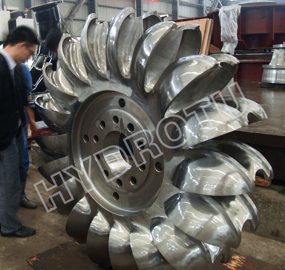Impulse Turbine Pelton Hydro Turbine / Pelton Water Turbine With Stainless Steel Runner For High Head Hydropower Project
