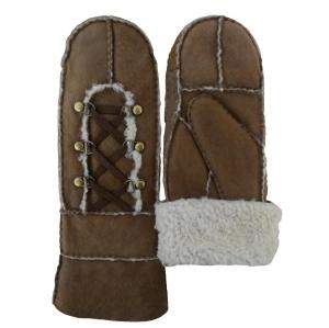 Quality Wholesale mitten gloves sheepskin leather gloves with metal button wholesale