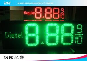 Quality Low Voltage 12v Digital Gas Station Led Price Sign Display , Red / Green wholesale