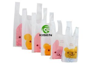Quality White Vest Style PE Plastic Bag For Supermarket T - Shirt Packaging Portable wholesale