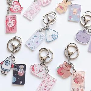 Quality 2inch Fashion Custom Key Chain Hard Enamel Blank Metal Cartoon Keychain wholesale
