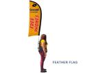 Rectangle Shape Aluminum Backpack Flags , Human Street Walking Personalized