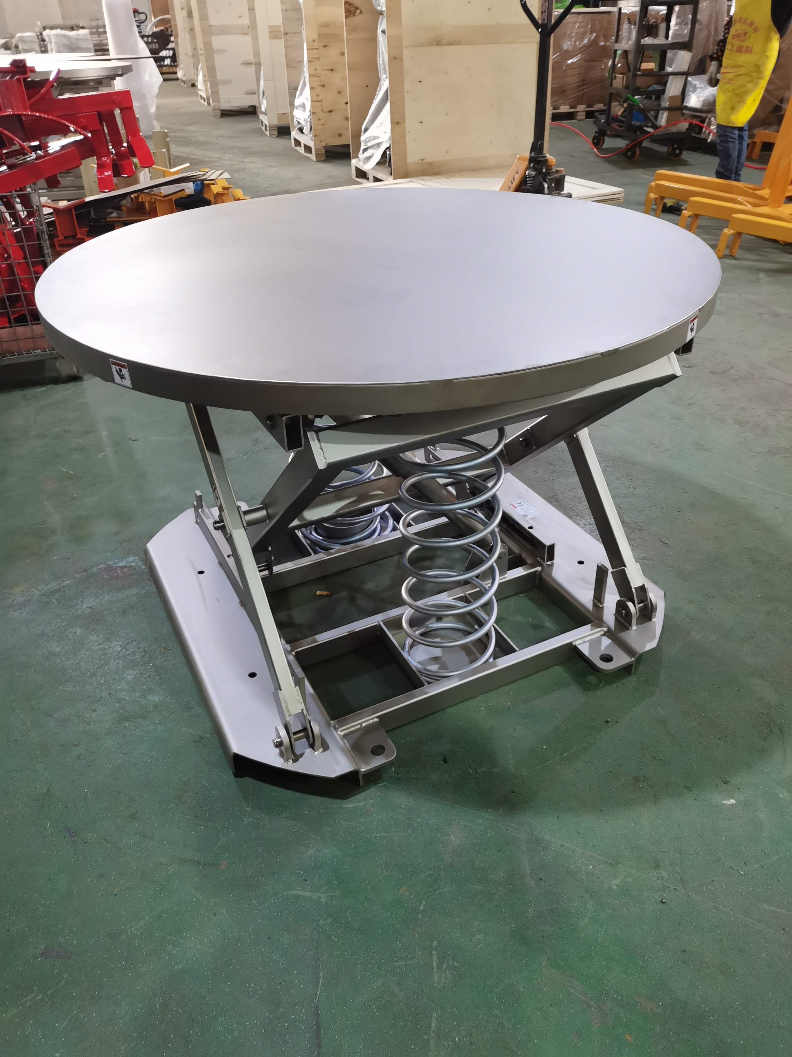 2 Ton 2000kg 4000 Lb Turntable-Top Electric Stationary Lift Tables Spring Loaded Pallet Lift Tables