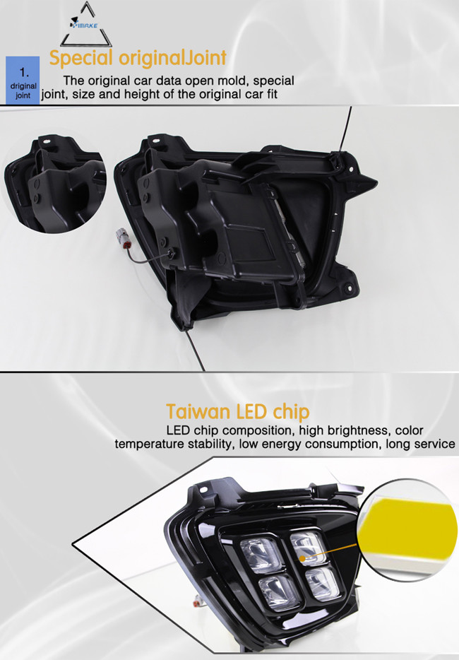 Bright DRL LED Daytime Running Light For Kia Sorento 2015 2016 Long Life Span