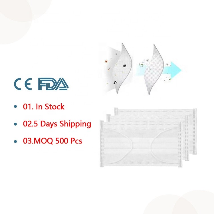 3 Ply Disposable Earloop Face Mask , Comfortable Non Woven Fabric Mask